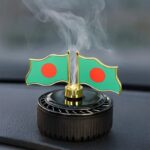 Premium Flag Spinning Car Dashboard Solar System Showpiece
