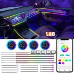 Premium A-80 RGB Car Ambient LED Lighting Kit | App & Voice Control, Music Sync, 7 Color Modes & Multifunction Interior Lighting