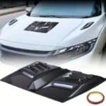 Premium Universal Carbon Fiber Hood Vent Cover – Racing Style Air Flow Bonnet Vent | Fits Most Cars