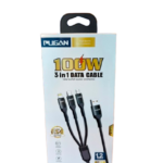 PUGAN 100W Super Quick Charging 3-in-1 Data Cable (15A Output)
